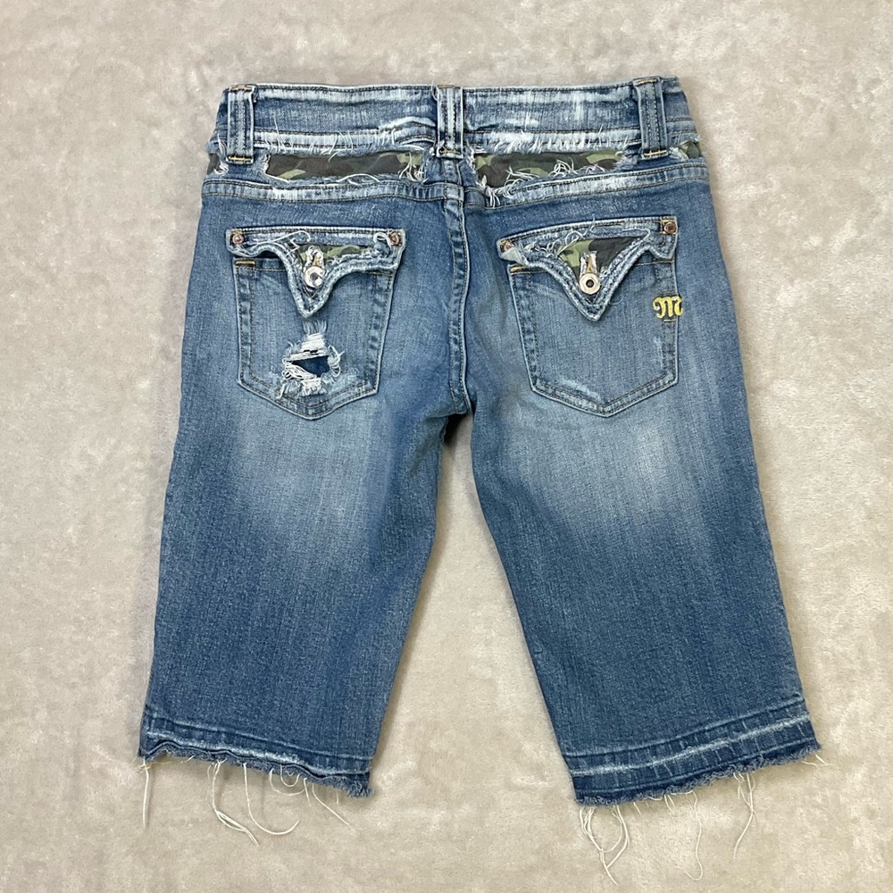 Women’s Distressed Denim Bermuda Shorts - Blue